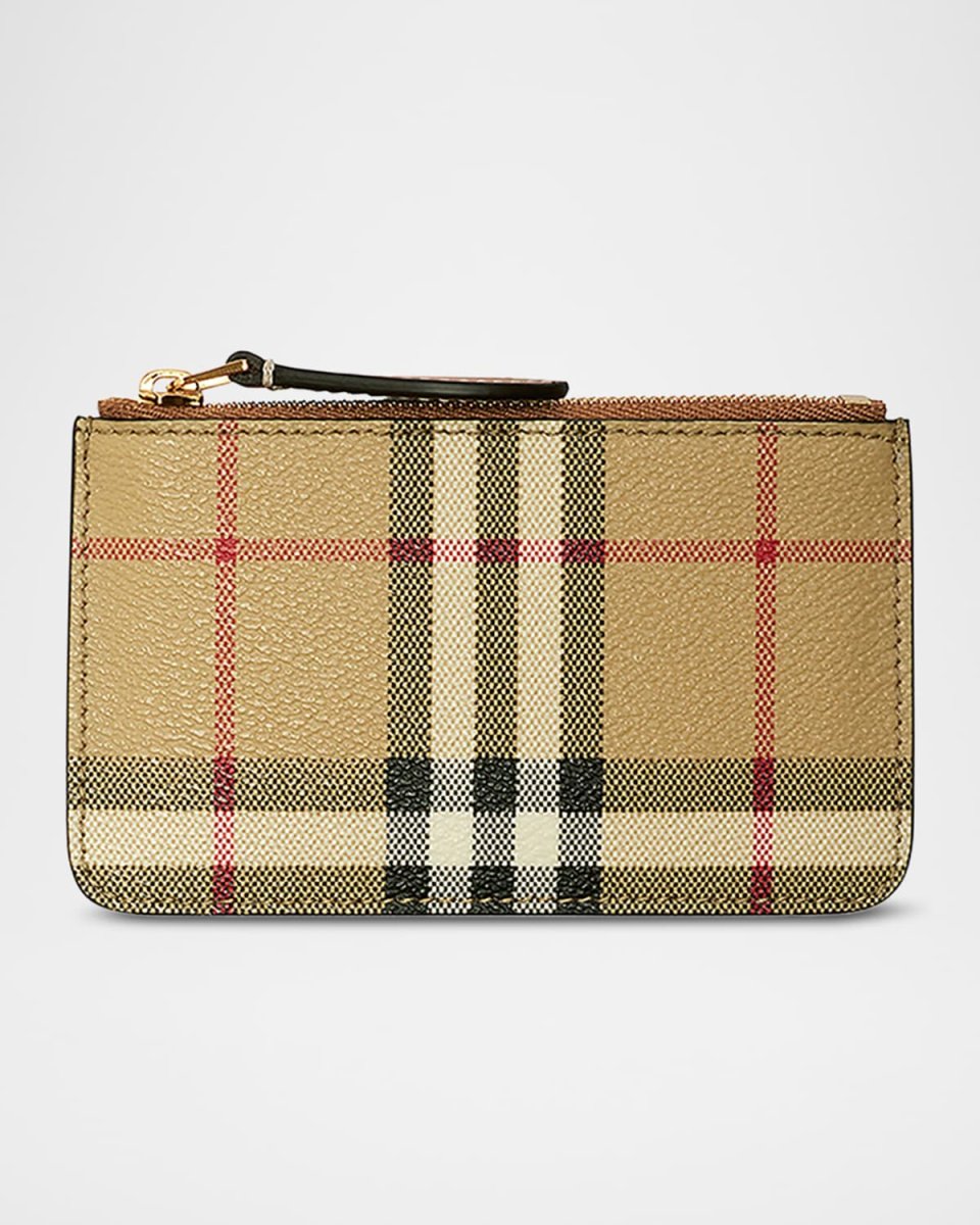 Kelbrook Check Leather Coin Case